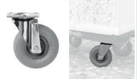 Rueda giratoria neumática para exteriores de 200 mm